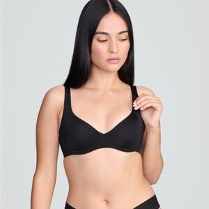 NEW Cuup the Scoop Micro Bra Unpadded Underwire Size 34F Black NWT